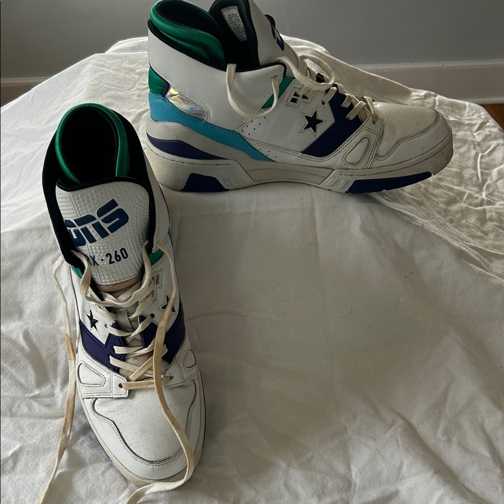 Converse High-Tops in White, Blue, and Green